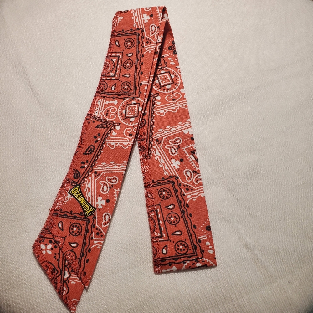 OccuNomix Red Bandana Headband Necktie Evapoative Cooling Crystals